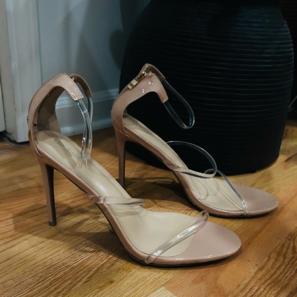 Two pairs unworn Size 13 lot of heels clear beige nude heels unworn small 14